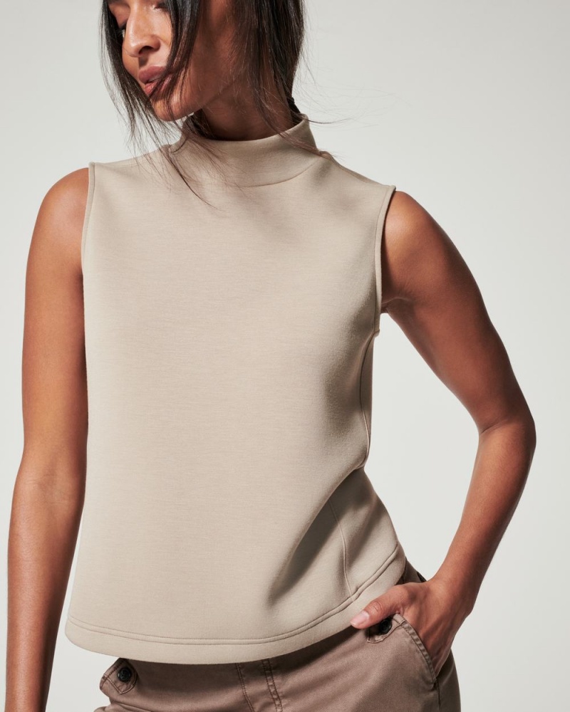 Spanx AirEssentials Mock Neck Üstler Kadın Bej Rengi | YWKJAL537