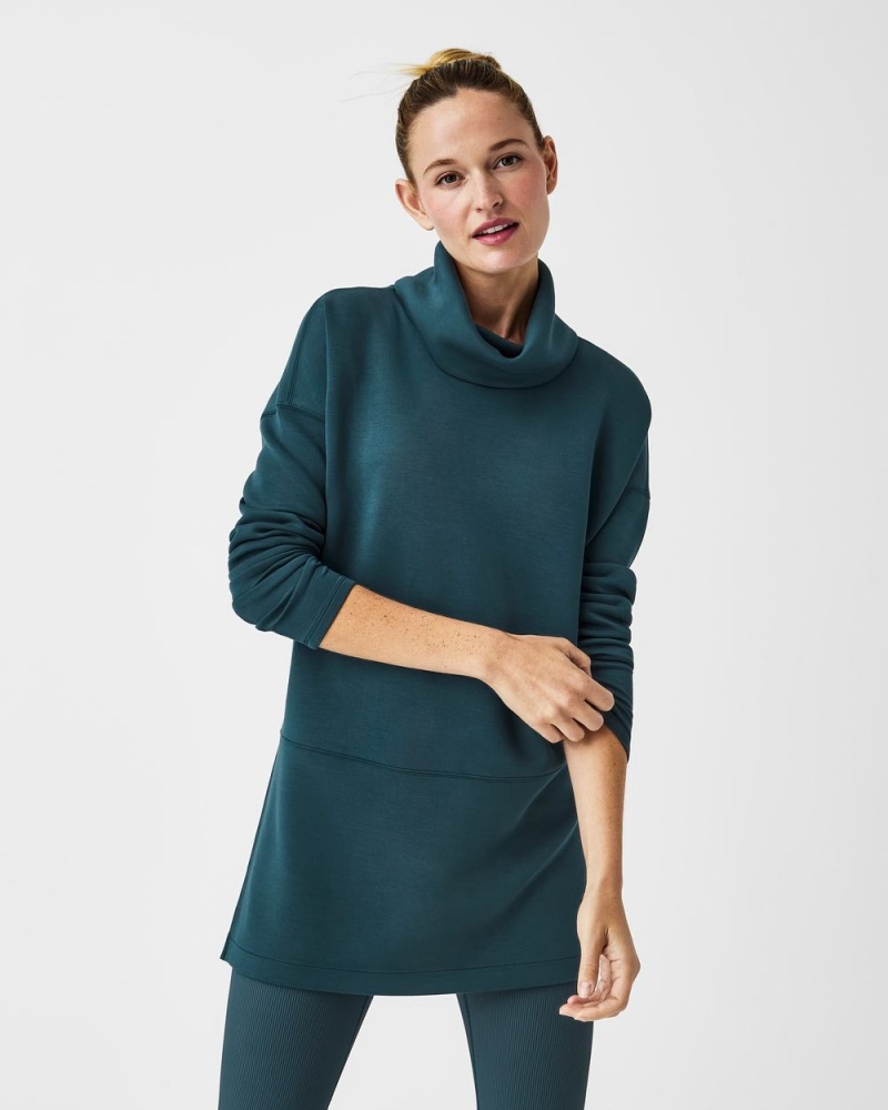 Spanx AirEssentials Turtleneck Tunic Üstler Kadın Koyu Mavi | MYZAWC413