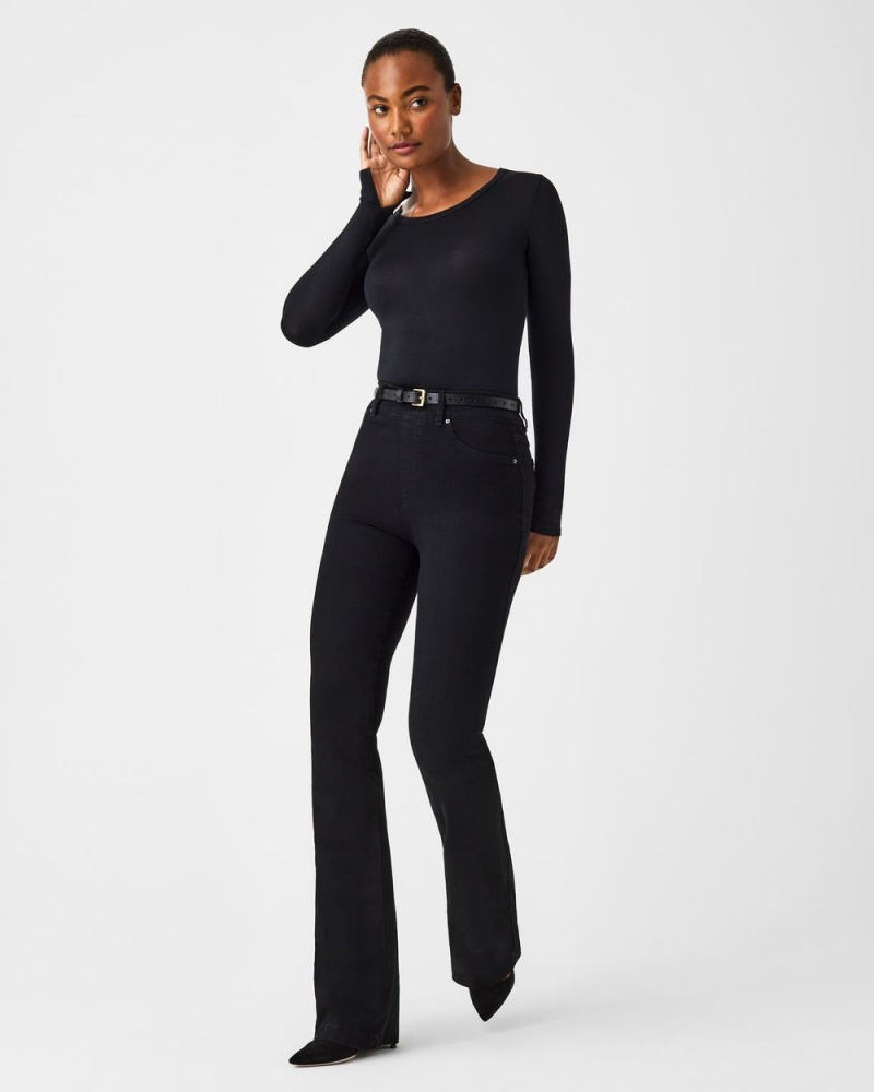 Spanx Better Base Long Sleeve Crew Üstler Kadın Siyah | IPZQBV453