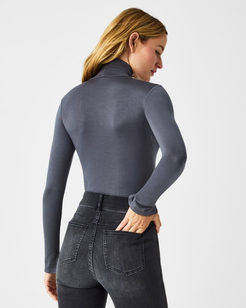 Spanx Better Base Long Sleeve Turtleneck Üstler Kadın Gri | CZKMPB126