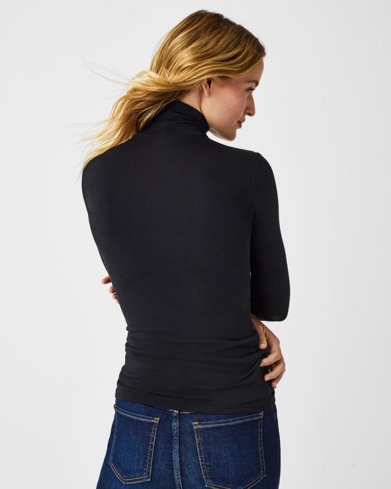 Spanx Better Base Long Sleeve Turtleneck Üstler Kadın Siyah | OYKDAR392