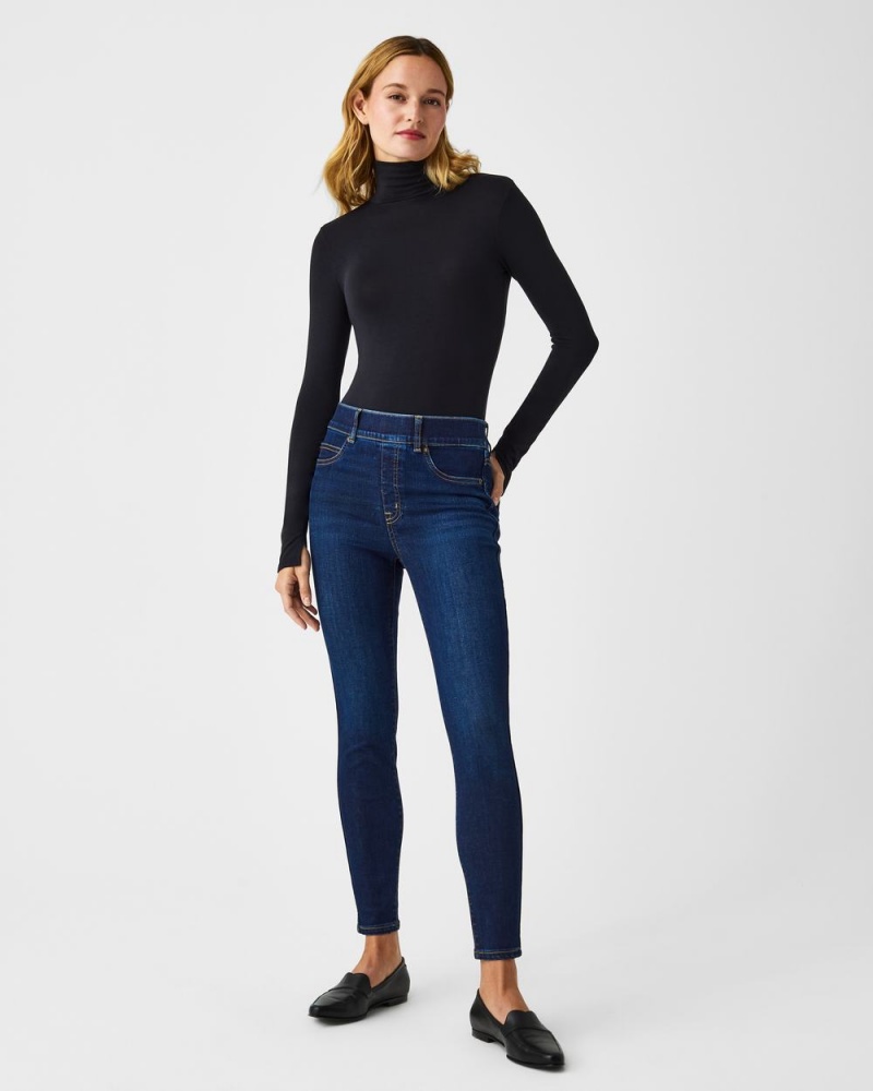 Spanx Better Base Long Sleeve Turtleneck Üstler Kadın Siyah | OYKDAR392