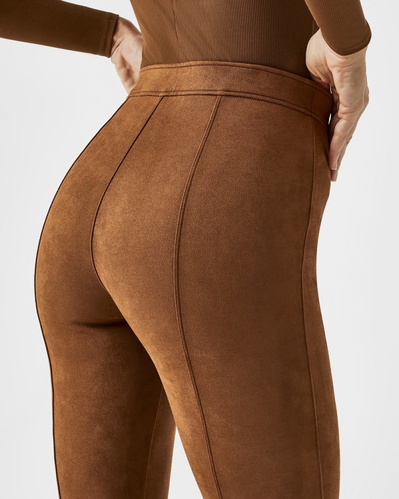 Spanx Faux Süet Flare Pantolon Kadın Kahverengi | NATCJP563