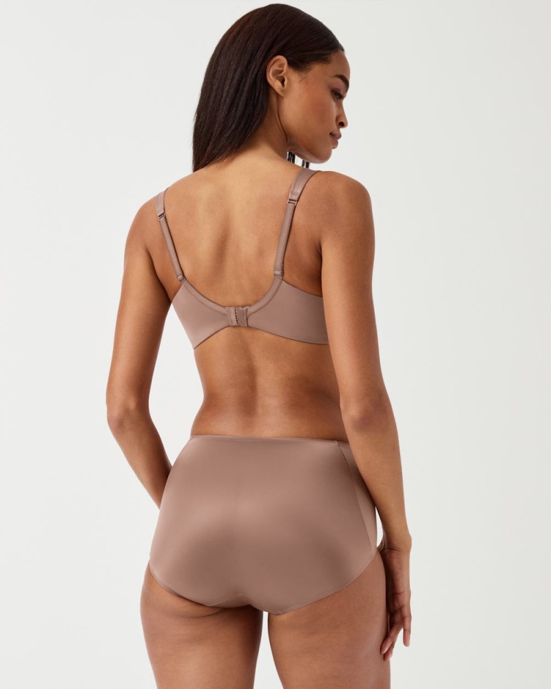 Spanx Shaping Satin Unlined Full Coverage Sütyen Kadın Cafe Au Lait | JBXTGO752