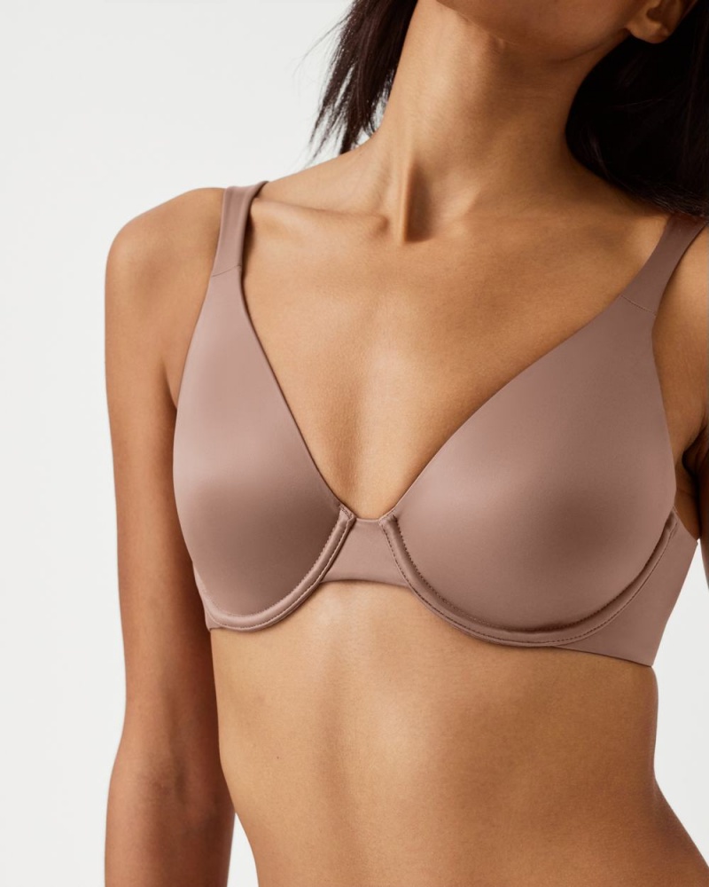 Spanx Shaping Satin Unlined Full Coverage Sütyen Kadın Cafe Au Lait | JBXTGO752