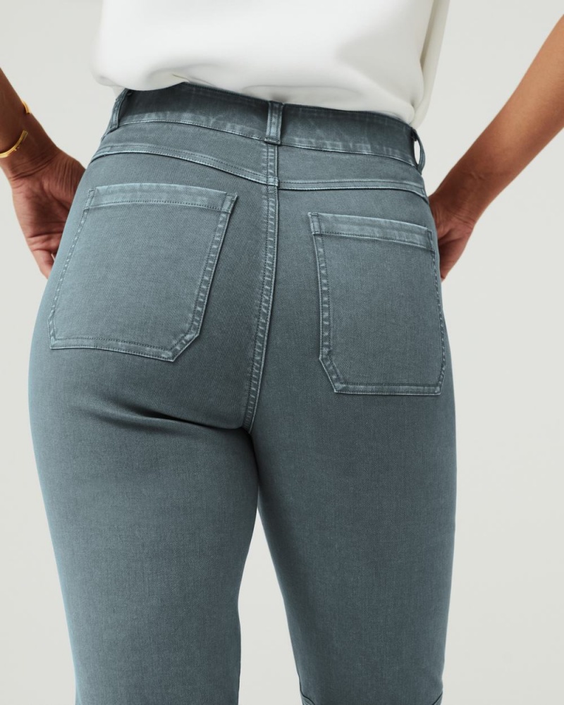 Spanx Stretch Twill Düz Leg Pantolon Kadın Mavi Gri | HQROJN562