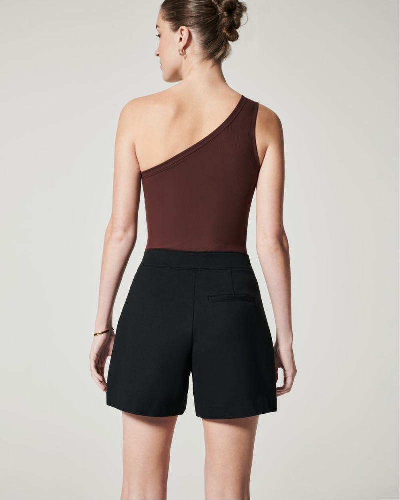 Spanx Suit Yourself Nervürlü One Shoulder Bodysuit Kadın Kahve | DKFLJQ675