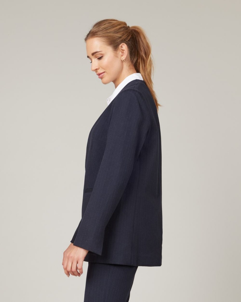 Spanx The Perfect Oversized Blazer Üstler Kadın Lacivert Gri | NCZWLH358