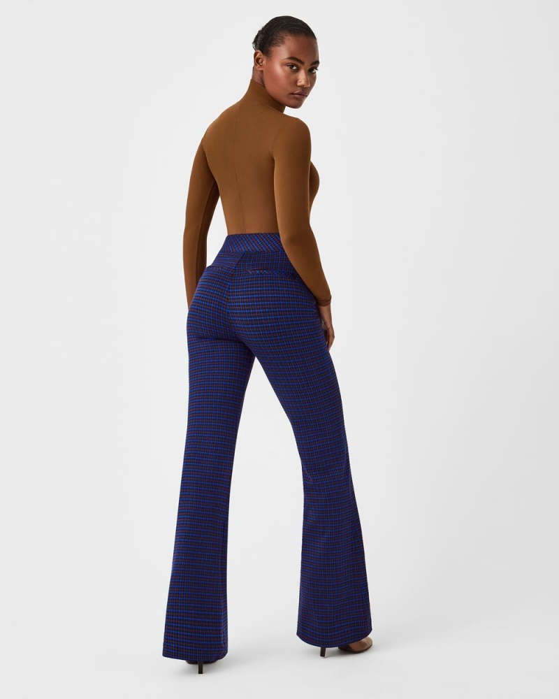 Spanx The Perfect Pant, Hi-Rise Flare Pantolon Kadın Mavi Kahverengi | ECWUJI709