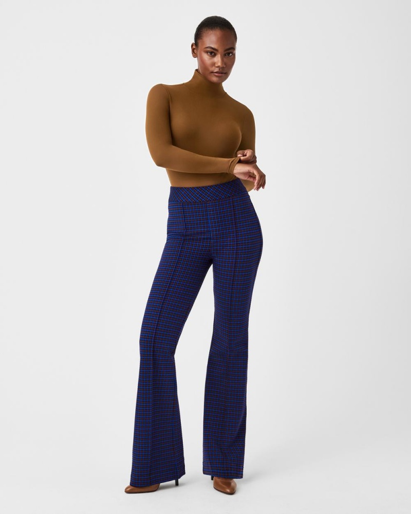 Spanx The Perfect Pant, Hi-Rise Flare Pantolon Kadın Mavi Kahverengi | ECWUJI709