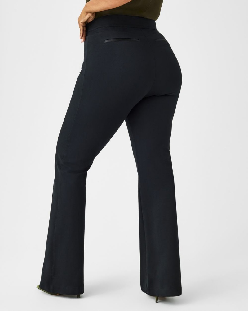 Spanx The Perfect Pant, Hi-Rise Flare in Houndstooth Jacquard Pantolon Kadın Siyah | VDITGB526