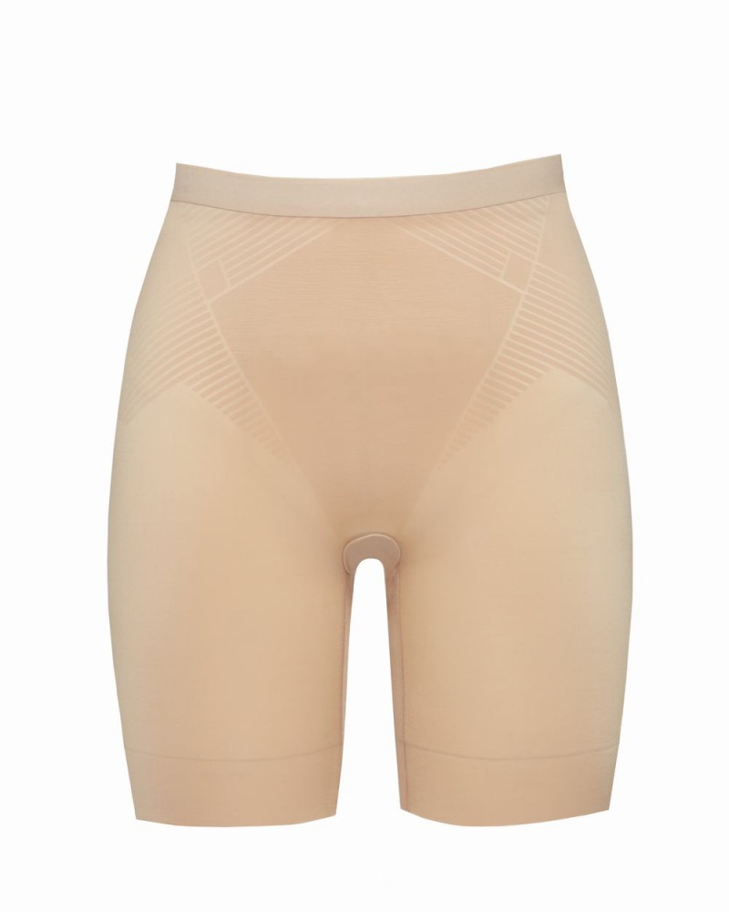 Spanx Thinstincts® 2.0 Mid Cut-Thigh Şort Kadın Bej Rengi | DOJWIQ816