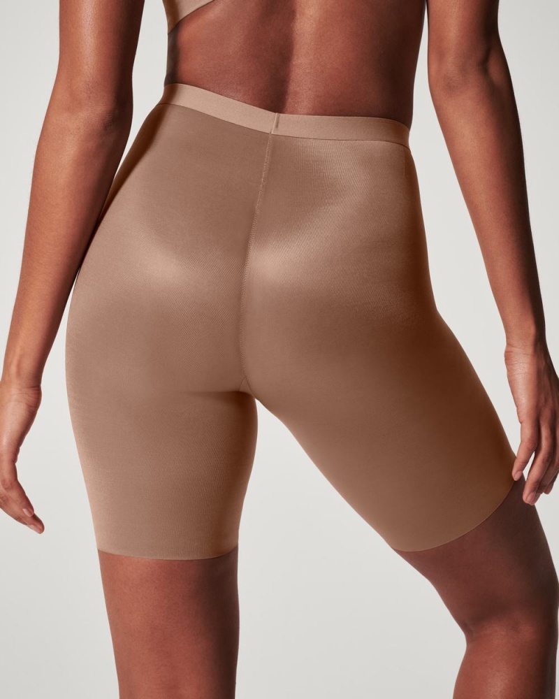 Spanx Thinstincts® 2.0 Mid Cut-Thigh Şort Kadın Cafe Au Lait | FMWEHJ706