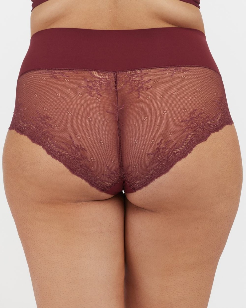 Spanx Undie-tectable® Dantel Hi-Hipster Külot Kadın Bordo | AJOPDI309