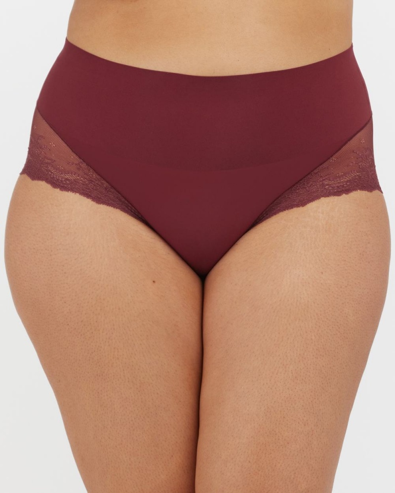 Spanx Undie-tectable® Dantel Hi-Hipster Külot Kadın Bordo | AJOPDI309