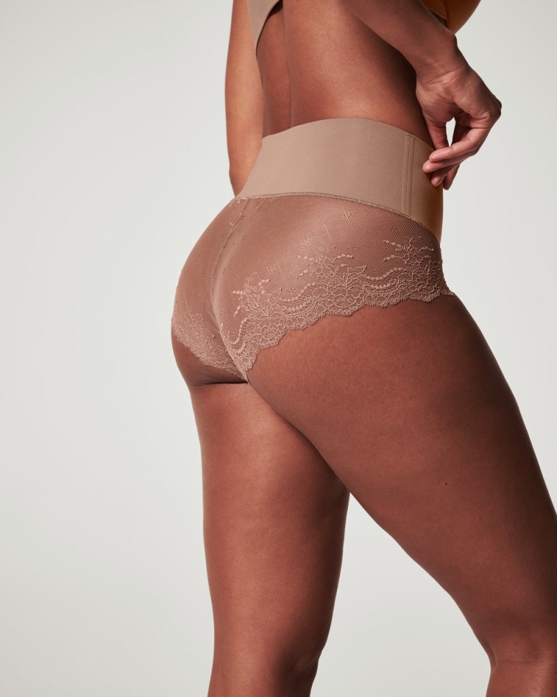 Spanx Undie-tectable® Dantel Hi-Hipster Külot Kadın Cafe Au Lait | NIAVMT650