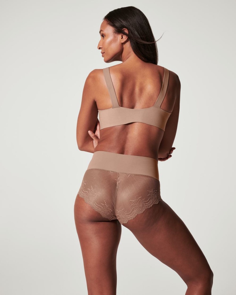 Spanx Undie-tectable® Dantel Hi-Hipster Külot Kadın Cafe Au Lait | NIAVMT650