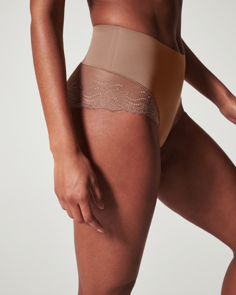 Spanx Undie-tectable® Dantel Hi-Hipster Külot Kadın Cafe Au Lait | NIAVMT650