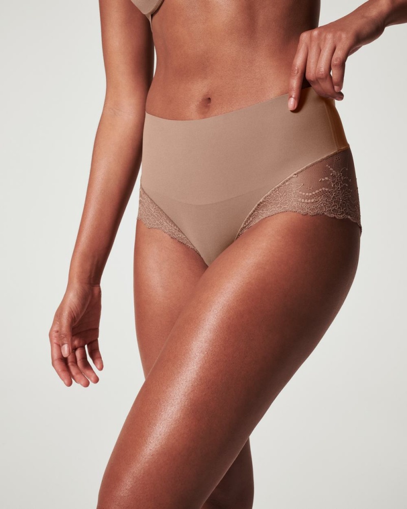 Spanx Undie-tectable® Dantel Hi-Hipster Külot Kadın Cafe Au Lait | NIAVMT650